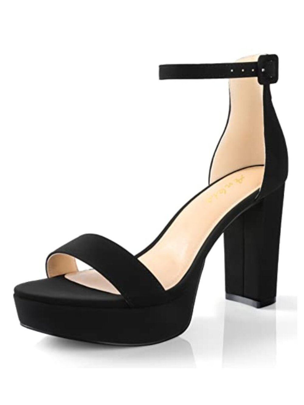 Chunky Platform Heeled Sandals with Memory Foam Padded Toe Straps